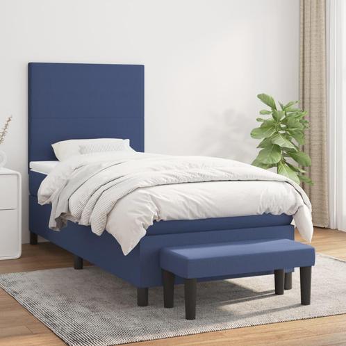 vidaXL Boxspring met matras stof blauw 80x200 cm, Huis en Inrichting, Slaapkamer | Bedden, Nieuw, Verzenden