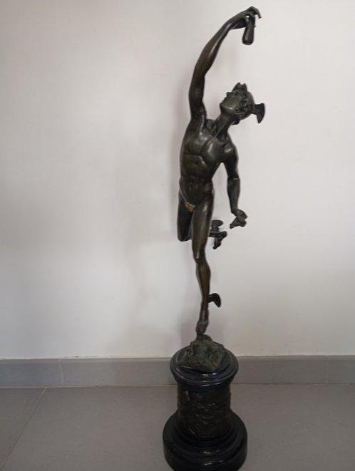 daprès Jean de Bologne - Statue, Hermès - 80 cm - Bronze, Antiek en Kunst, Antiek | Keramiek en Aardewerk