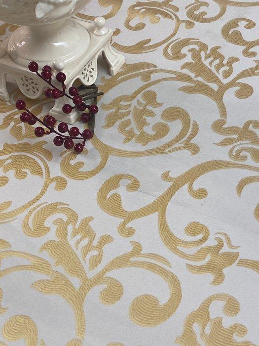 san leucio - Kostbaar tafelkleed met geborduurde takken met, Antiek en Kunst, Antiek | Tapijten, Tafelkleden en Textiel