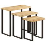 vidaXL Tables gigognes 3 pcs avec bord vivant bois de, Neuf, Verzenden