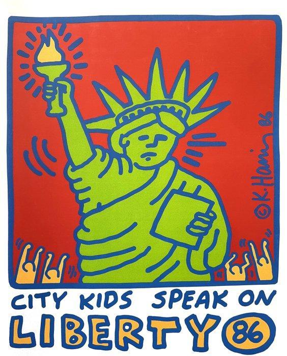 Keith Haring - City Kids Speak On Liberty 86 - Jaren 1980, Antiquités & Art, Art | Dessins & Photographie