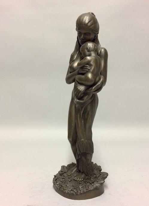 sculptuur, Moeder en kind - 34 cm - Polyresin, Antiek en Kunst, Curiosa en Brocante