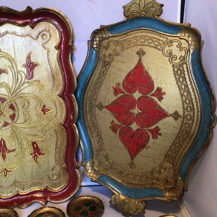 Dienblad (13) - Hout, Composiet - Florentine trays, Antiek en Kunst, Curiosa en Brocante