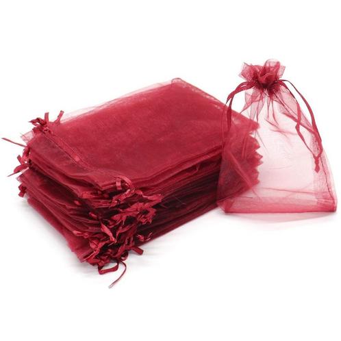 Fako Bijoux® - Organza Zakjes - 7x9cm - Bordeaux Rood - 20, Divers, Emballage cadeau, Envoi