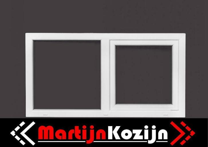 PVC Kunststof Ramen 150x80 vast-draaikiep in Voorraad Ug=1.1, Doe-het-zelf en Bouw, Raamkozijnen en Schuifdeuren, Inclusief glas