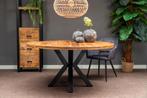 Mangohouten Eettafel Rond Tara 160 cm (5cm), Nieuw, Rond, Industriële meubels, Overige houtsoorten