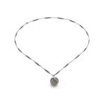 Halsketting Art Deco platina en emaille hanger horloge, Nieuw