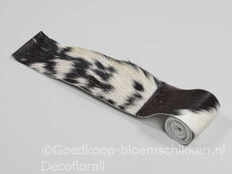 Kunstvel bontje Geit Zwart/wit 7 cm breed. Rol +/-1m bontje, Huis en Inrichting, Woonaccessoires | Kunstplanten en Kunstbloemen