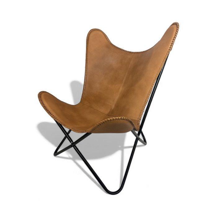 Fauteuil - Vlinderstoel - Leder, Metaal - Vlinderstoel, Huis en Inrichting, Overige Huis en Inrichting