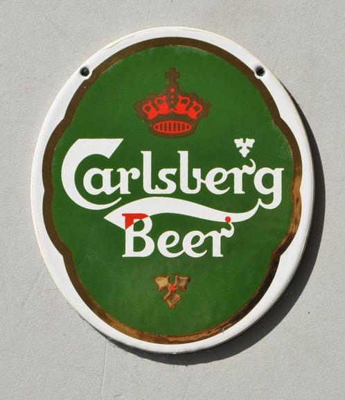 Carlsberg Beer Bier - Plaque émaillée - Émail, Antiek en Kunst, Antiek | Wandborden en Tegels