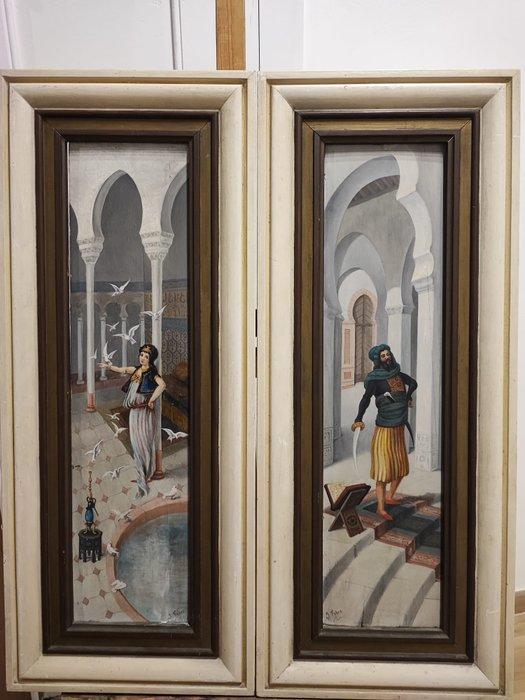 Europese school (XX) - Pareja de oriente, Antiek en Kunst, Kunst | Schilderijen | Klassiek
