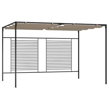 vidaXL Prieel met uittrekbaar dak 180 g/m² 3x4x2,3 m taupe, Tuin en Terras, Partytenten, Verzenden, Nieuw