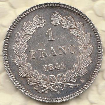 France. Louis Philippe I. 1 Franc 1841-K, Bordeaux  (Sans, Timbres & Monnaies