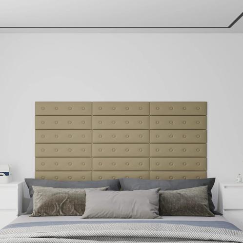 vidaXL Wandpanelen 12 st 1,08 m² 60x15 cm kunstleer, Doe-het-zelf en Bouw, Platen en Panelen, Nieuw, Verzenden