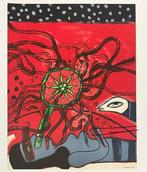 Corneille (1922-2010) - Femme, Fleur exotique et Oiseau, Antiek en Kunst