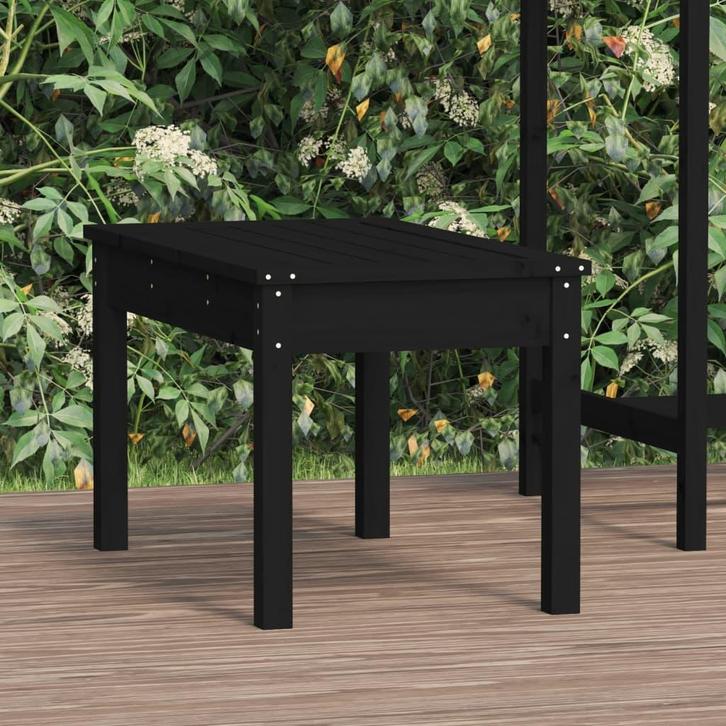 vidaXL Tuinbank 80x44x45 cm massief grenenhout zwart, Tuin en Terras, Tuinsets en Loungesets, Nieuw, Verzenden