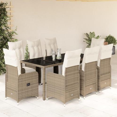 vidaXL Ensemble de bistro de jardin 9 pcs coussins, Jardin & Terrasse, Ensembles de jardin, Neuf, Envoi