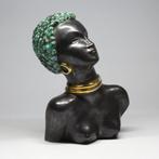 Margit Izsépy - Buste, African Woman - 24 cm - Keramiek