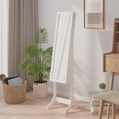 vidaXL Spiegel vrijstaand 34x37x146 cm wit, Huis en Inrichting, Woonaccessoires | Spiegels, Nieuw, Verzenden
