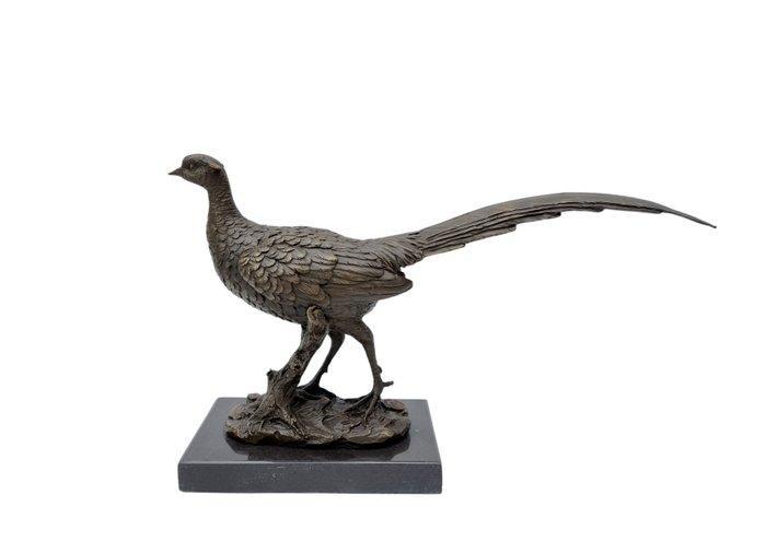 Beeldje - Fazant - Brons, Marmer, Antiquités & Art, Curiosités & Brocante