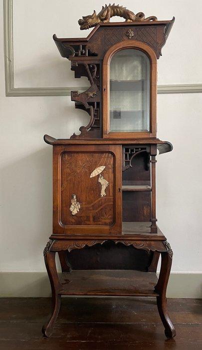 Kast op een standaard - Hout - Elegante houten vitrine in de, Antiek en Kunst, Antiek | Overige Antiek