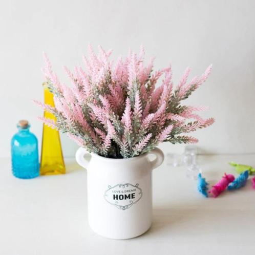 Kunst Boeket met Vaas - Lavendel Plastic Bloemen Luxe, Huis en Inrichting, Woonaccessoires | Kunstplanten en Kunstbloemen, Nieuw