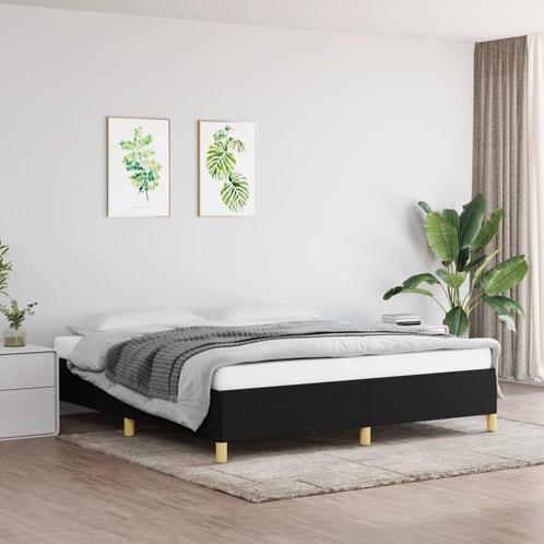 vidaXL Bedframe stof zwart 160x200 cm, Maison & Meubles, Chambre à coucher | Lits, Envoi