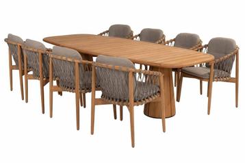 4 Seasons Outdoor Nora tuinset naturel teak met Capri tafel