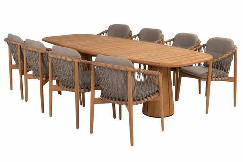 4 Seasons Outdoor Nora tuinset naturel teak met Capri tafel, Tuin en Terras, Tuinsets en Loungesets