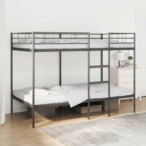 vidaXL Stapelbed zonder matras 107x203 cm staal zwart, Huis en Inrichting, Slaapkamer | Bedden, Nieuw, Verzenden