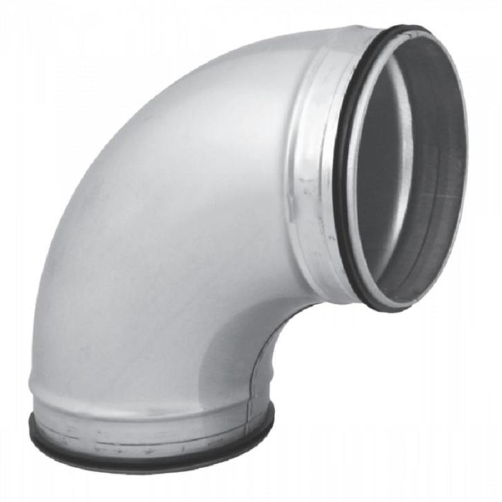 Bocht 90º met rubberdichting - geperst - Ø 100mm, Doe-het-zelf en Bouw, Ventilatie en Afzuiging, Nieuw, Verzenden