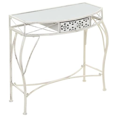vidaXL Bijzettafel Franse stijl 82x39x76 cm metaal wit, Huis en Inrichting, Tafels | Bijzettafels, Nieuw, Verzenden