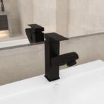 vidaXL Wastafelkraan met uittrekfunctie 157x172 mm zwart, Doe-het-zelf en Bouw, Verzenden, Nieuw