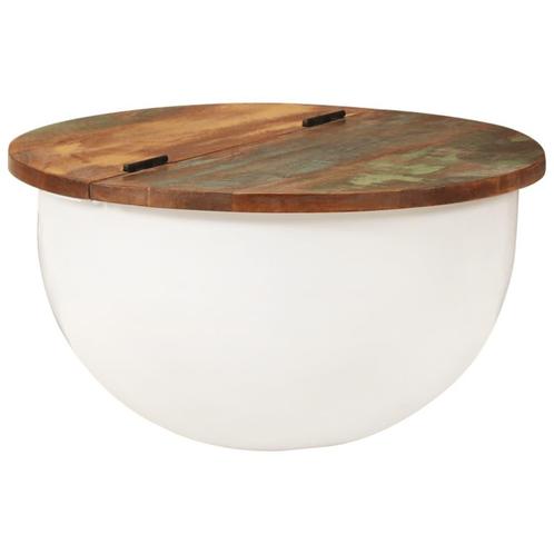 vidaXL Salontafel 50x27 cm massief gerecycled hout wit, Huis en Inrichting, Tafels | Salontafels, Nieuw, Verzenden
