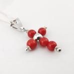 Koraal - Zilver - Ketting met hanger - met de hand gemaakt