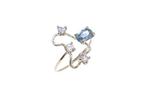 Ring - 18 karaat Witgoud - 1.00ct. tw. Saffier - Diamant, Handtassen en Accessoires, Ringen, Nieuw