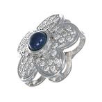 Hanger - 18 karaat Witgoud - 0.70ct. tw. Saffier - Diamant, Handtassen en Accessoires, Antieke sieraden