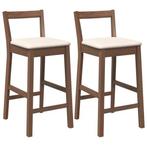 Barkrukken Rubber Hout 2st | OP = OP | Direct Kopen, Verzenden, 60 tot 90 cm, Nieuw, Hout