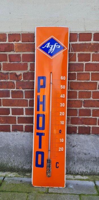 Agfa (Photo) - Zeldzame Agfa PHOTO thermometer emaillebord, Antiek en Kunst, Antiek | Wandborden en Tegels