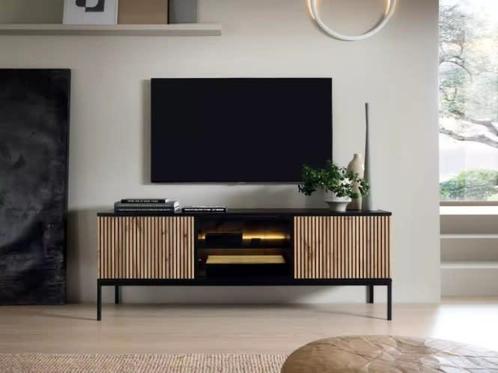 TV-Meubel modern Design met Latten patroon zwart 154cm, Auto diversen, Autogereedschap, Verzenden