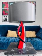 Vallauris - Lamp - Zacht porcelein - Rode en zwarte lamp