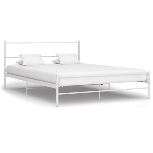vidaXL Bedframe metaal wit 120x200 cm, Huis en Inrichting, Slaapkamer | Bedden, Nieuw, Verzenden