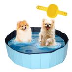Lendo Online Hondenzwembad met borstel Ø120x30cm PVC Blauw, Dieren en Toebehoren, Hondenspeelgoed, Nieuw, Verzenden