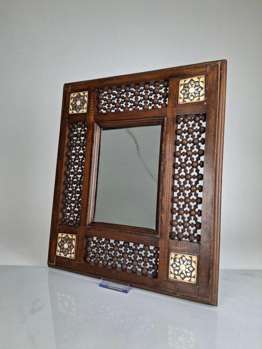 Spiegel - hout parelmoer - Moucharabieh, Antiquités & Art, Curiosités & Brocante