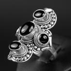 Oude techniek - Traditionele Balinese zilveren ring - Zwarte