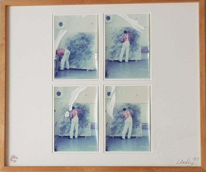 Günther Uecker (1930-2025) - 4 übermalte Fotografie-Unikate, Antiek en Kunst, Antiek | Overige Antiek