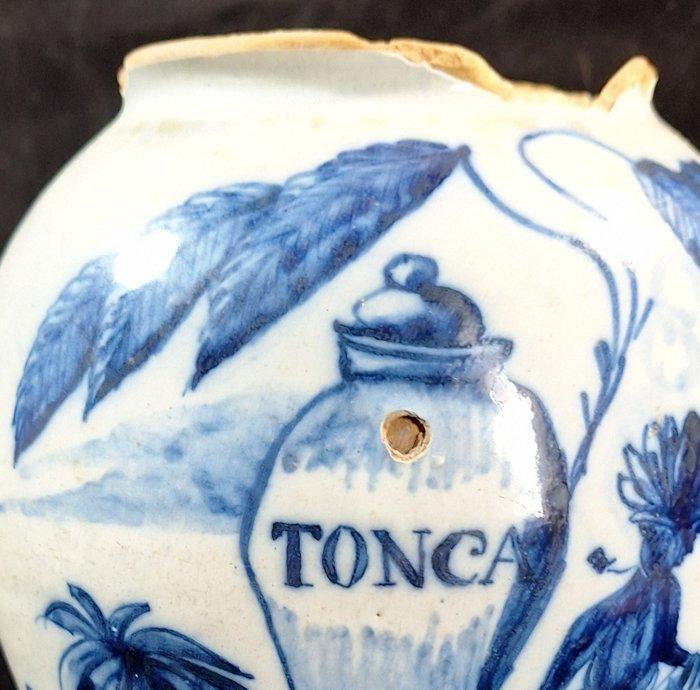 De vergulde blompot - Tabakspot - Aardewerk - TONCA, Antiek en Kunst, Antiek | Glaswerk en Kristal