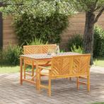 vidaXL 3-delige tuinset tafel met stoelen in massief, Tuin en Terras, Tuintafels, Verzenden, Nieuw