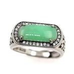 Sans Prix de Réserve - Bague amulette Argent, Jade Fei Cui