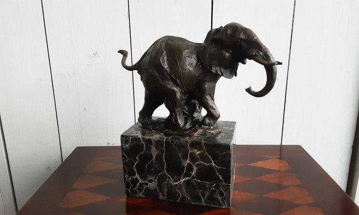 Beeld, Olifant - 21 cm - Brons, Antiek en Kunst, Curiosa en Brocante